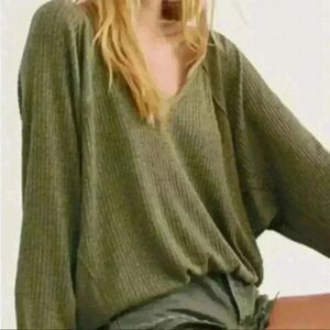 Free People Santa Clara Thermal Long Sleeve top NWT